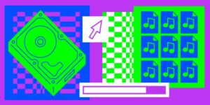 A hard drive, music files, and more