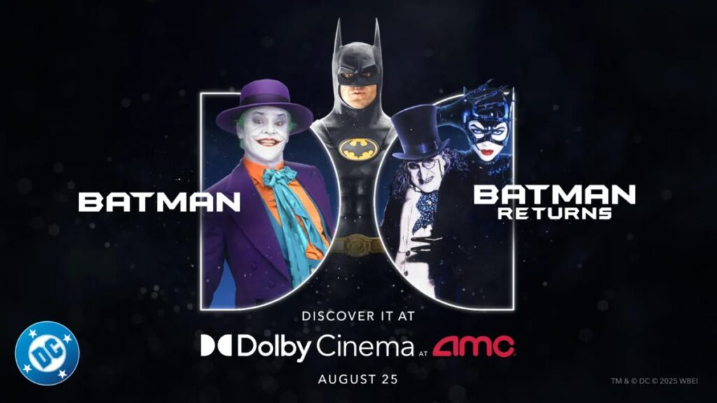 Key art for the Dolby Digital re-release of Batman 1989 and Batman Returns.
