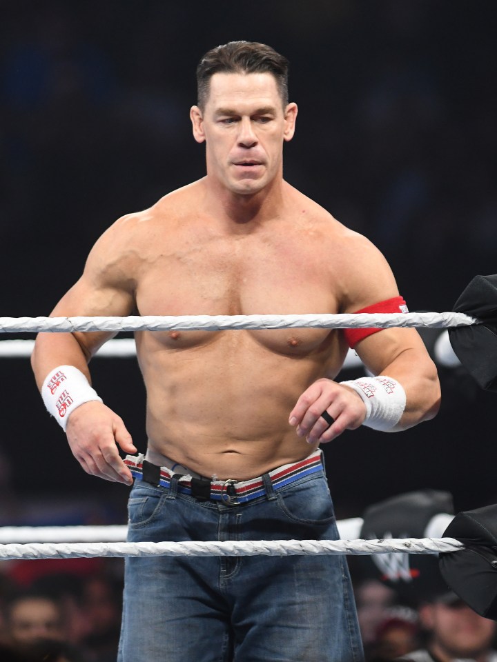 John Cena in a wrestling ring.
