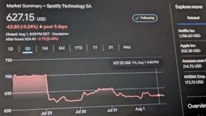 Spotify stock down