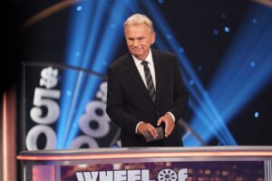 Pat Sajak hosting Celebrity Wheel of Fortune.